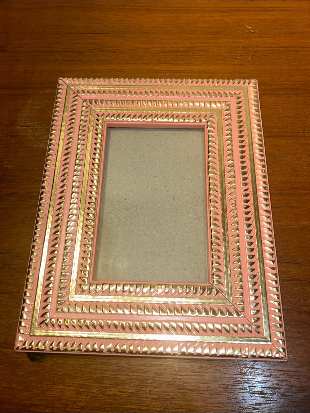 Sheffield Home Gold & Pink Pattern 4x6 Picture Frame